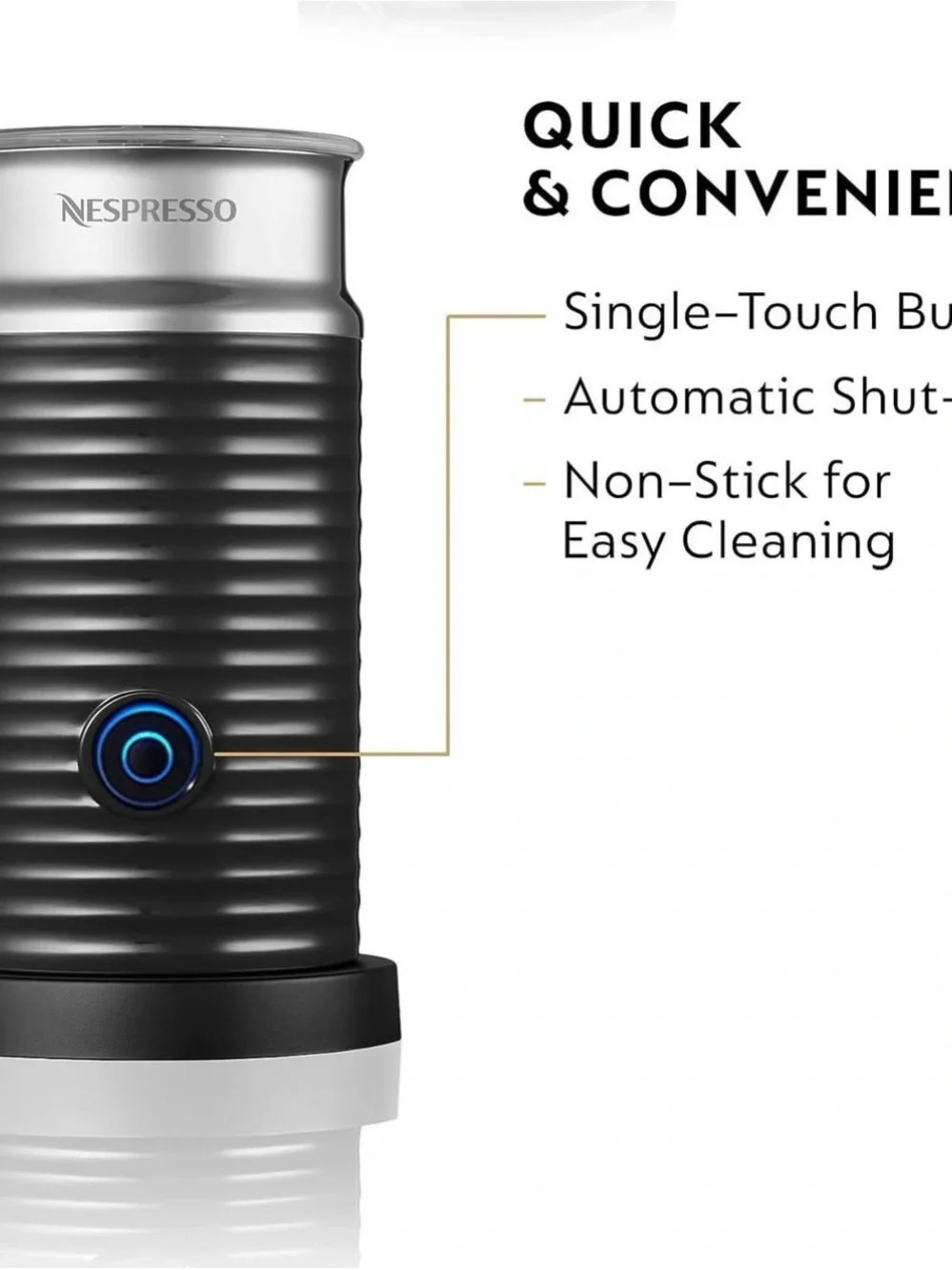 Nespresso Aeroccino3 Milk Frother - Black
